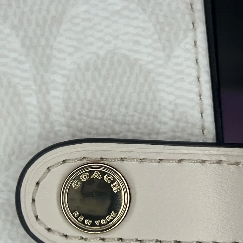 Coach Chalk Signature Snap Notebook Cover with Gold-Tone Hardware